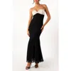 Petal And Pup Petal & Pup Cecilia Two Tone Strapless Maxi Dress In Black