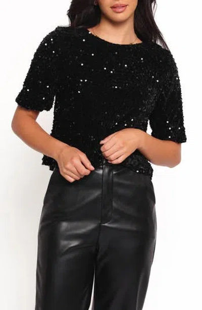 Petal And Pup Petal & Pup Celesti Sequin Top In Black