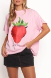 Petal And Pup Petal & Pup Cerise Strawberry Graphic T-shirt In Pink