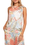 Petal And Pup Petal & Pup Charly Floral Sleeveless Faux Wrap Top In Pink