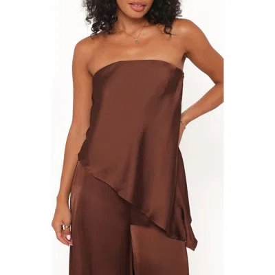 Petal And Pup Petal & Pup Charmer Asymmetric Strapless Top In Brown