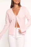 Petal And Pup Petal & Pup Cherri Tie Front Cardigan In Pink