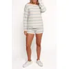 Petal And Pup Petal & Pup Ciaran Stripe Sweater & Knit Shorts In Blue