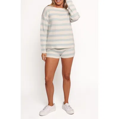 Petal And Pup Petal & Pup Ciaran Stripe Sweater & Knit Shorts In Blue