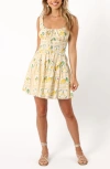 Petal And Pup Petal & Pup Cintrico Lemon Print Cotton Minidress In Yellow