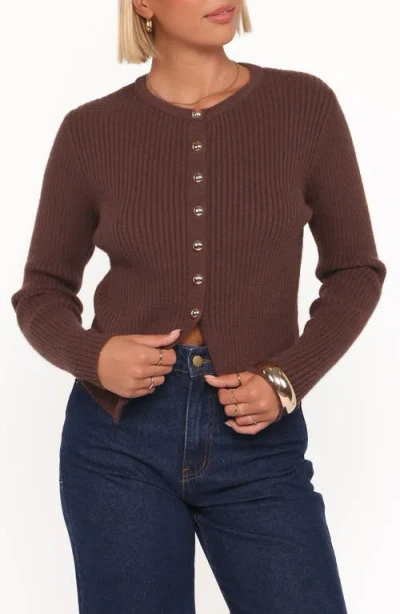 Petal And Pup Petal & Pup Circle Rib Cardigan In Brown