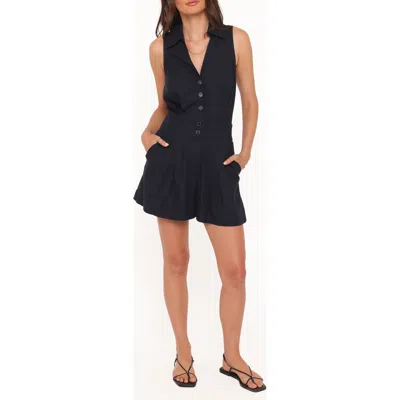 Petal And Pup Petal & Pup Claudia Collared Romper In Blue