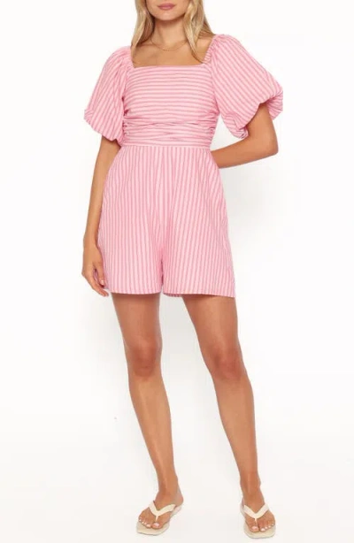 Petal And Pup Petal & Pup Clo Puff Sleeve Romper In Pink