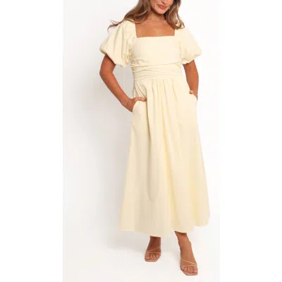 Petal And Pup Petal & Pup Clo Puff Sleeve Midi Dress In Yellow