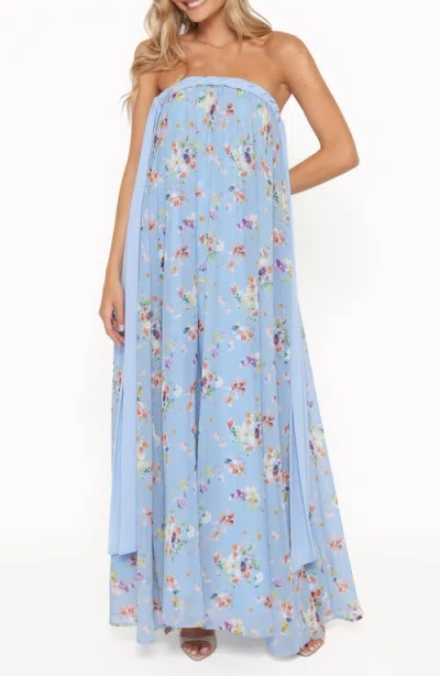 Petal And Pup Petal & Pup Codie Floral Strapless Maxi Dress In Blue