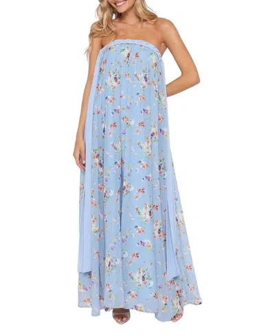 Petal And Pup Codie Off Shoulder Maxi Dress In Blue