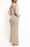 Petal And Pup Petal & Pup Colter Rib Long Sleeve Maxi Sweater Dress In Neutral