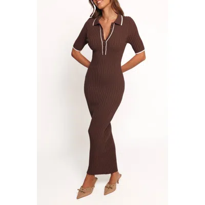Petal And Pup Petal & Pup Conner Short Sleeve Sweater Dress In Brown