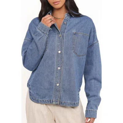 Petal And Pup Petal & Pup Cornelia Denim Button-up Shirt In Blue
