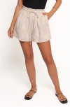 Petal And Pup Petal & Pup Daley Drawstrings Linen Shorts In Neutral