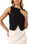 Petal And Pup Petal & Pup Daniella Cotton & Linen Vest In Black