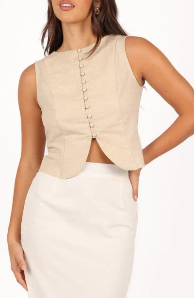 Petal And Pup Petal & Pup Daniella Cotton & Linen Vest In Brown