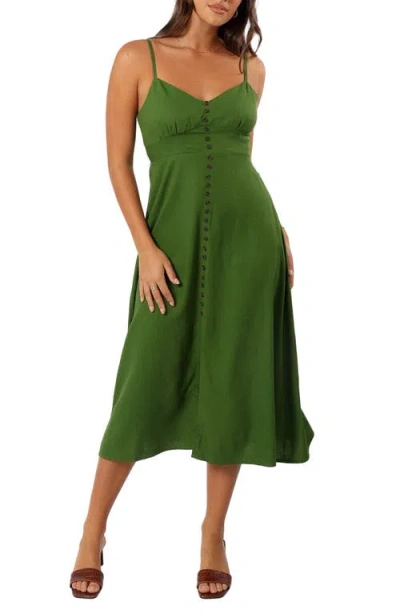 Petal And Pup Petal & Pup Darby Linen & Cotton Midi Sundress In Ibiza Green