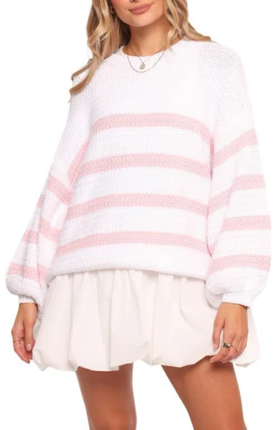 Petal And Pup Petal & Pup Darcey Oversize Stripe Sweater In White