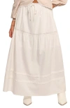 Petal And Pup Petal & Pup Darlie Lace Trim Tiered Maxi Skirt In Neutral