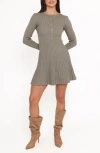 Petal And Pup Petal & Pup Darlina Long Sleeve Minidress In Gray