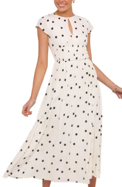 Petal And Pup Petal & Pup Darline Dot Keyhole Midi Dress In White