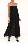 Petal And Pup Petal & Pup Davina Lace Strapless Maxi Dress In Black