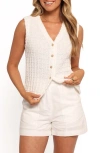 Petal And Pup Petal & Pup Davis Open Stitch Sweater Vest In White