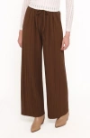 Petal And Pup Petal & Pup Davis Pleated Wide Leg Knit Pants In Brown