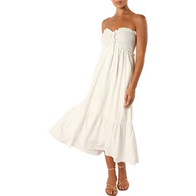 Petal And Pup Petal & Pup Dayton Strapless Midi Dress In White
