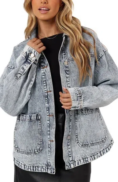 Petal And Pup Petal & Pup Delana Denim Shirt Jacket In Multi