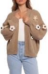 Petal And Pup Petal & Pup Delaro Flower Cardigan In Brown
