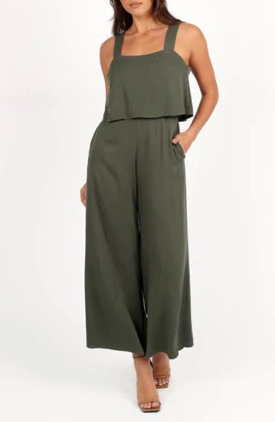Petal And Pup Petal & Pup Delia Popover Wide Leg Jumpsuit In Green