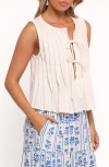 Petal And Pup Petal & Pup Delia Tie Front Pleat Tank In White