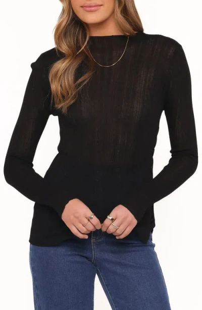 Petal And Pup Petal & Pup Delphine Fine Rib Knit Top In Black