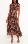 Petal And Pup Petal & Pup Delphine Pleated Sleeveless Maxi Dress In Brown