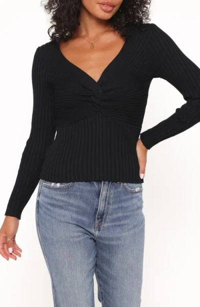 Petal And Pup Petal & Pup Demi Twist Rib Sweater In Black