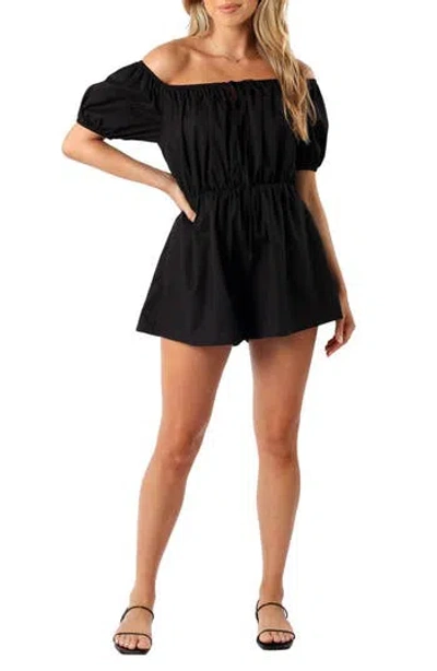 Petal And Pup Petal & Pup Destiny Off The Shoulder Romper In Black