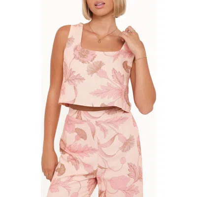 Petal And Pup Petal & Pup Devlin Floral Crop Tank In Pink