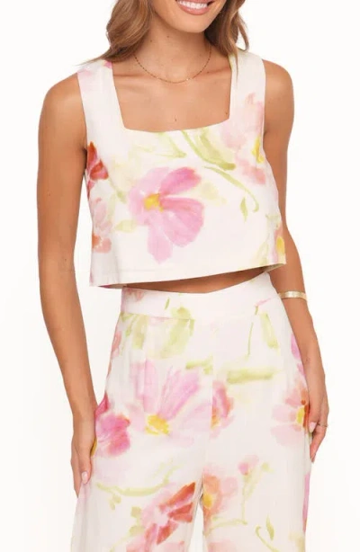 Petal And Pup Petal & Pup Devlin Floral Crop Tank In White