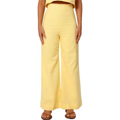 Petal And Pup Petal & Pup Devlin Linen Wide Leg Pants In Butter Yellow