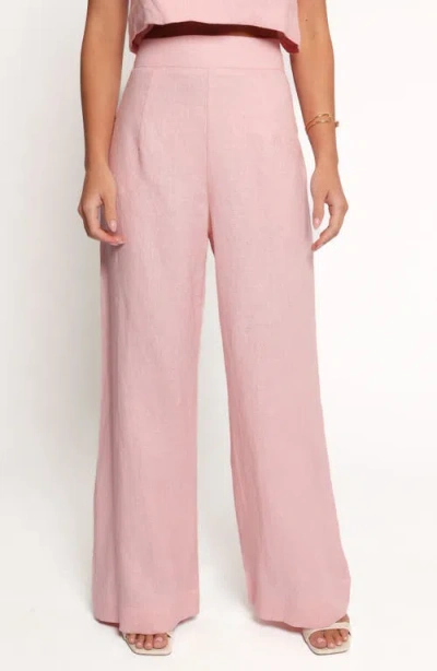 Petal And Pup Petal & Pup Devlin Wide Leg Linen Pants In Pink