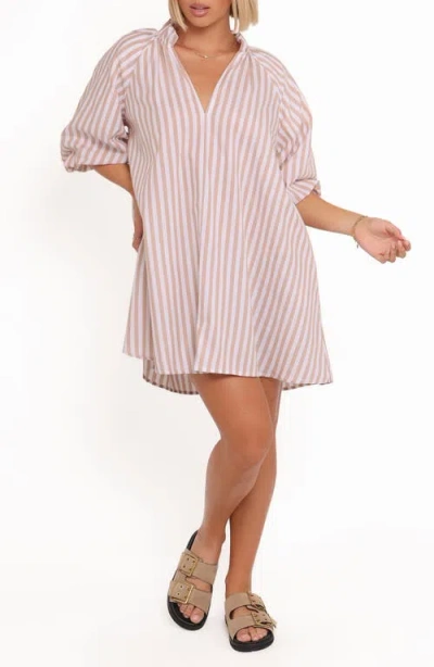 Petal And Pup Petal & Pup Doran Stripe Cotton Minidress In Pink