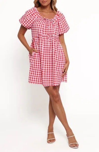 PETAL AND PUP PETAL & PUP DORTHEA GINGHAM COTTON BLEND MINIDRESS