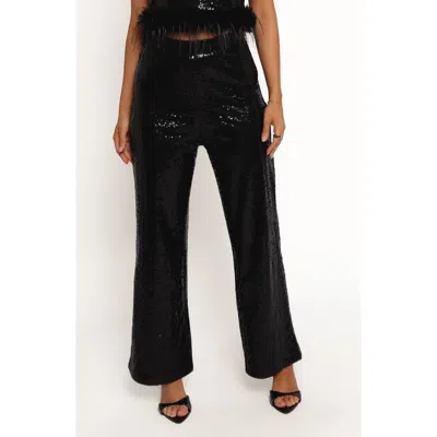 Petal And Pup Petal & Pup Drea Sequin Straight Leg Pants In Black