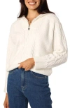 Petal And Pup Petal & Pup Ebony Quarter Zip Pullover In White