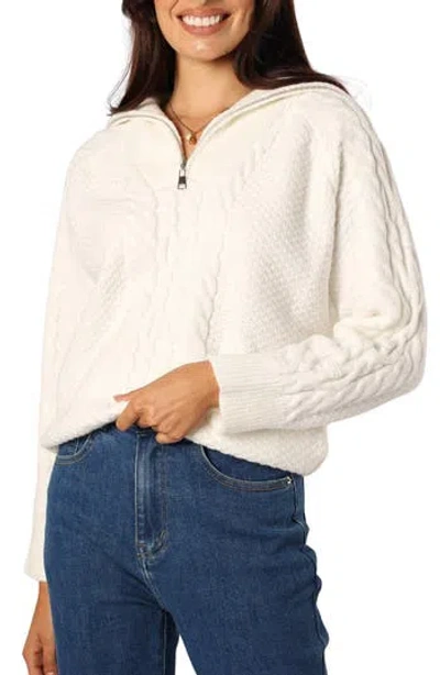 Petal And Pup Petal & Pup Ebony Quarter Zip Pullover In White