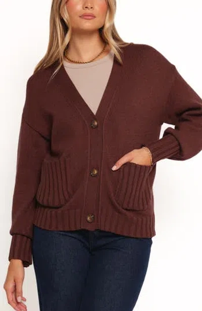 Petal And Pup Petal & Pup Eden Button Front Cardigan In Brown