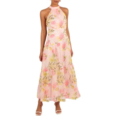 Petal And Pup Petal & Pup Eden Floral Halter Maxi Dress In Pink