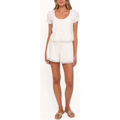 Petal And Pup Petal & Pup Elara Woven Shirt & Shorts In White